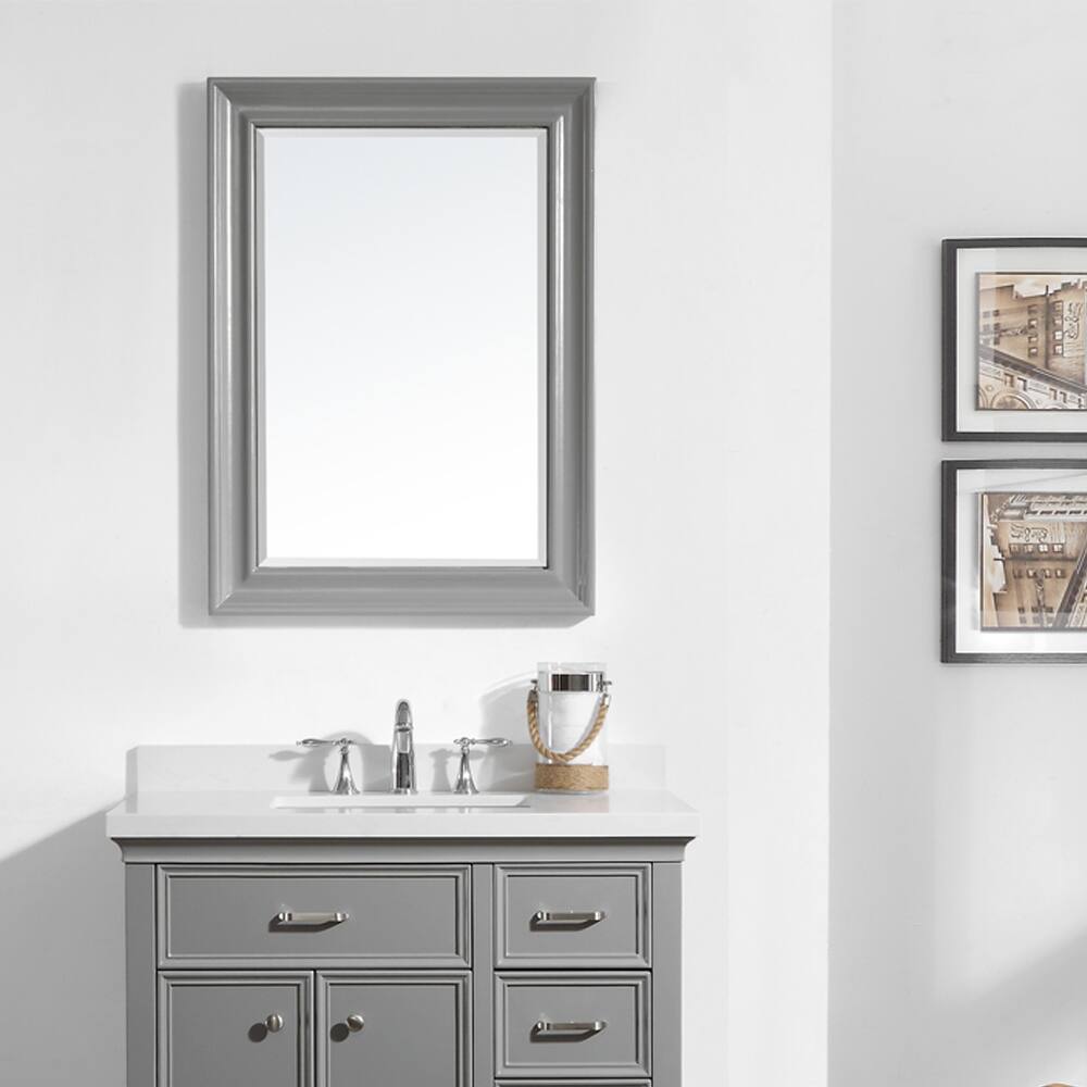 Charlotte 30 Inch Rectangular Bathroom/Vanity Framed Wall Mirror In